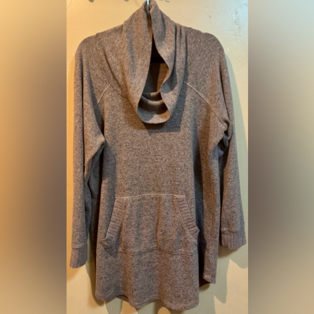 Torrid Tan hint of pink Cowl Neck Sweater